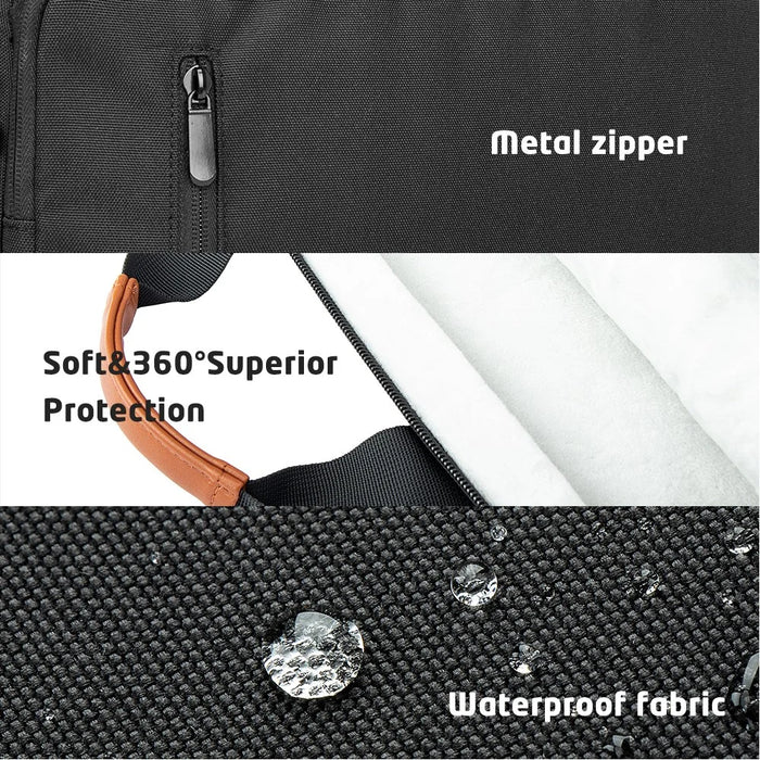 MA532 15-15.6 Inch Laptop Handbag Polyester+Fleece Notebook Computer Shoulder Bag Business Messenger Tote Bag - 3