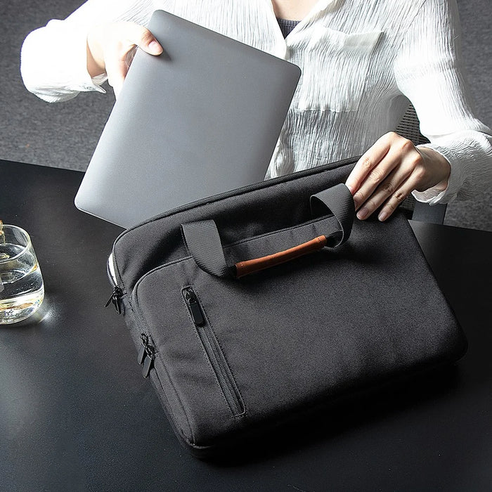 MA532 15-15.6 Inch Laptop Handbag Polyester+Fleece Notebook Computer Shoulder Bag Business Messenger Tote Bag - 5