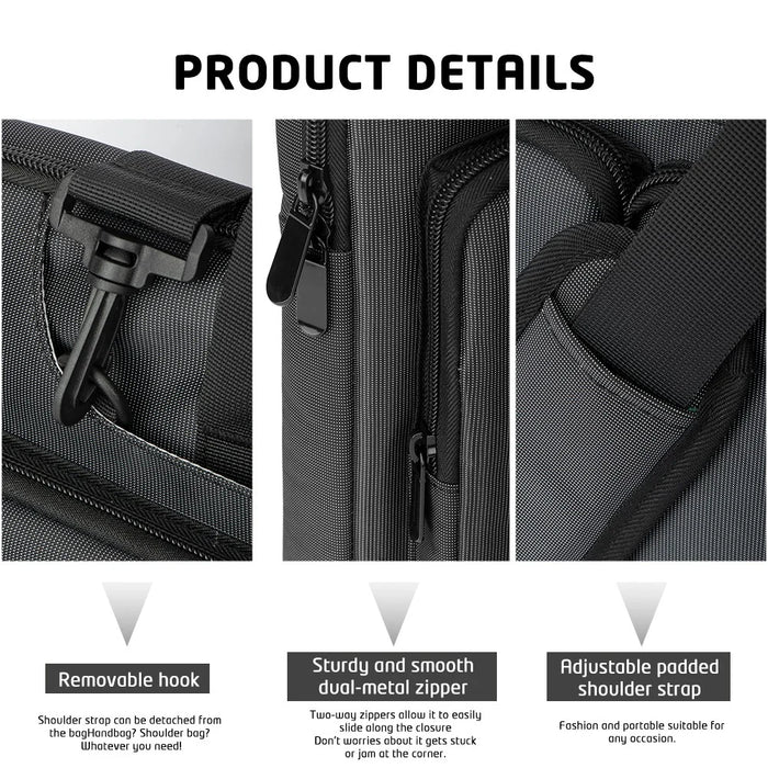 MA536 15-15.6 Inch Notebook Computer Handbag Polyester+Fleece Laptop Shoulder Bag Business Messenger Tote Bag - 7