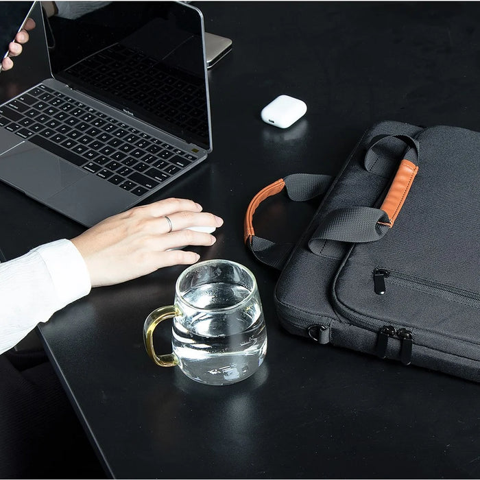 MA532 13-14 Inch Laptop Storage Handbag Tote Polyester+Fleece Shoulder Bag Crossbody Bag for Office School - 4