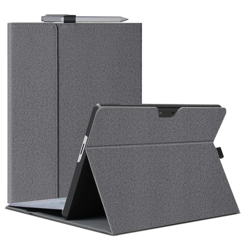 For Microsoft Surface Pro 9 Microfiber Leather Tablet Case Flip Stand Protective Cover with Pen Holder - 1