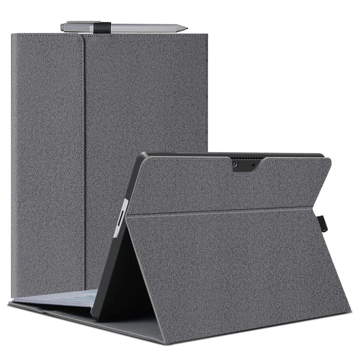 For Microsoft Surface Pro 9 Microfiber Leather Tablet Case Flip Stand Protective Cover with Pen Holder - 1