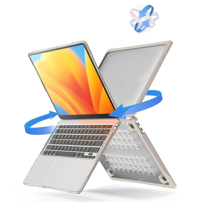 For MacBook Air 13 inch (2018) A1932  /  (2020) A2337 M1 A2179 Shockproof PC+TPU Cover Anti-Drop Laptop Case - Khaki - 3