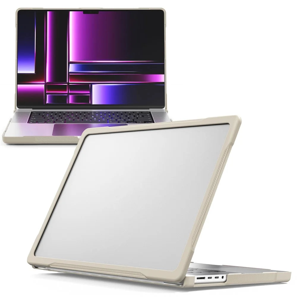 For MacBook Pro 16 inch (2026) A3429 A3428 / (2025) A3186 A3403 / (2024) A2991 / (2023) A2780 / (2021) A2485 PC+TPU Laptop Cover Anti-Drop Shockproof Case - Khaki - 2