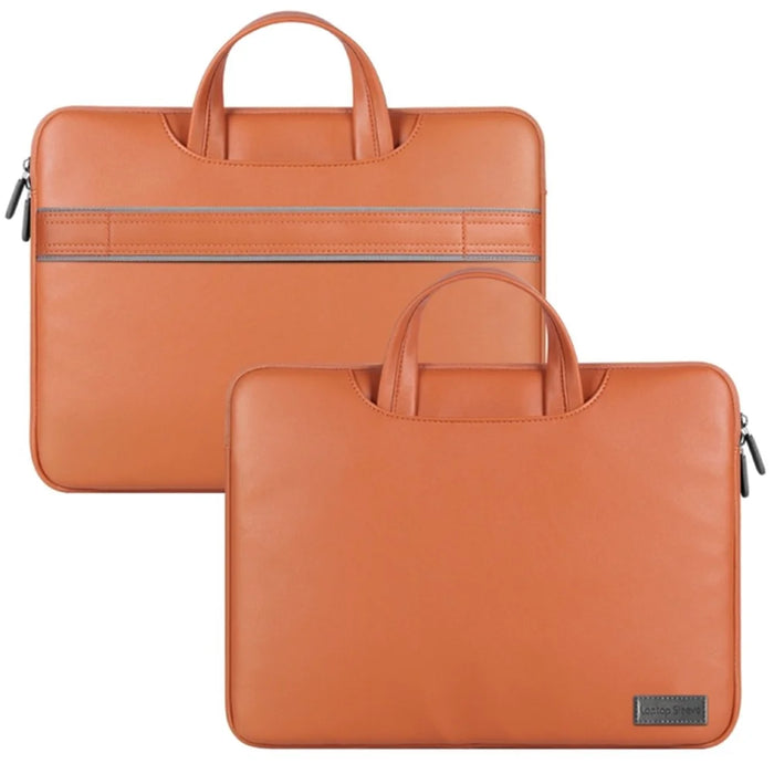 13 inch Protective Laptop Carrying Case Shoulder Bag Waterproof PU Leather Computer Cover Sleeve with Accessories Bag - Brown - 2