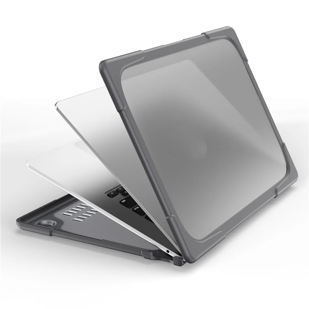 Laptop Case for Macbook Air 15 inch (2026) A3448 / (2025) A3241 / (2024) A311 / (2023) A2941 Stand Design Notebook Anti-Scratch Hard PC Cover - Grey - 7