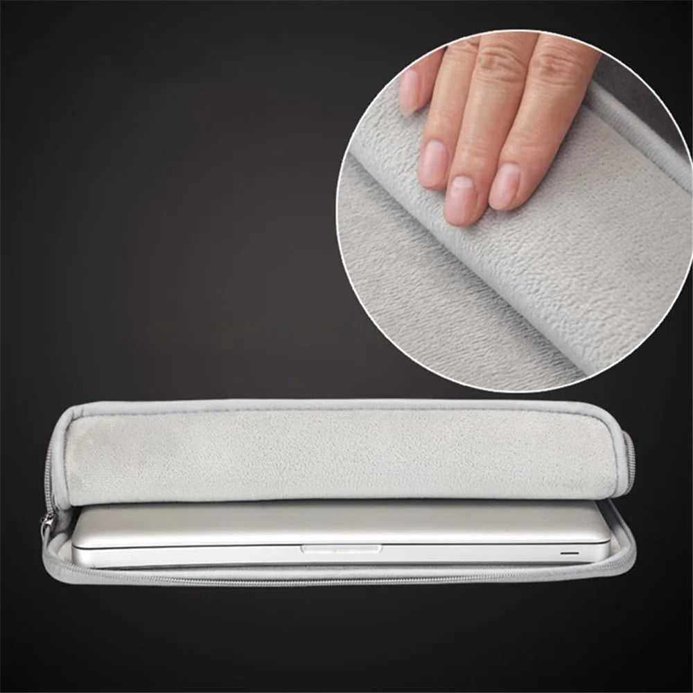 11-inch Notebook Computer Storage Handbag Portable Nylon Tote Laptop Bag Protective Sleeve - Grey - 4