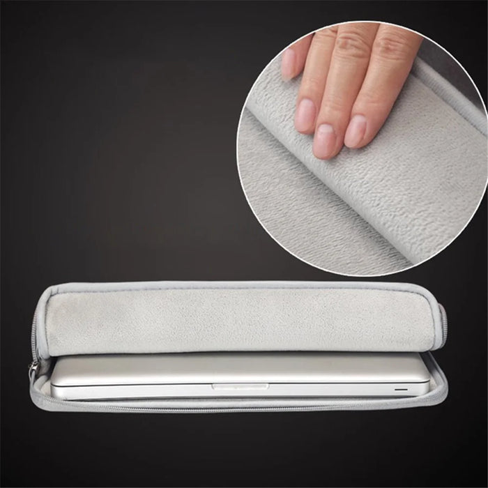 15.6 inch Notebook Computer Bag Storage Pouch Nylon Laptop Sleeve Handbag for Travel - Grey - 4