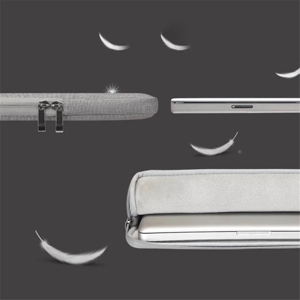 13.3 inch Notebook Computer Storage Handbag Water-Repellent Nylon Laptop Sleeve for School, Travel, Business Trip - Grey - 7