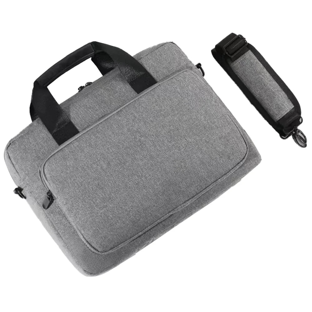 17.3 inch Laptop Sleeve Oxford Cloth+Polyester Handbag Notebook Computer Shoulder Bag Storage Pouch - Light Grey - 1