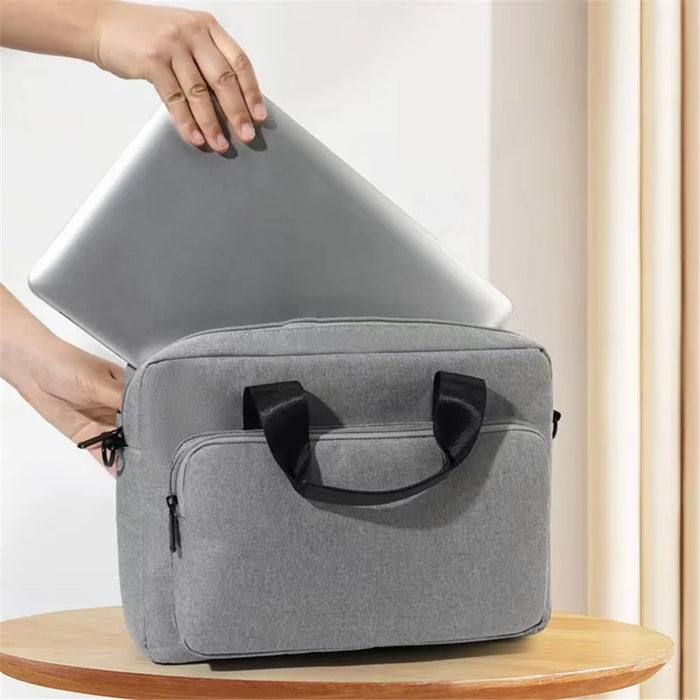 17.3 inch Laptop Sleeve Oxford Cloth+Polyester Handbag Notebook Computer Shoulder Bag Storage Pouch - Light Grey - 2