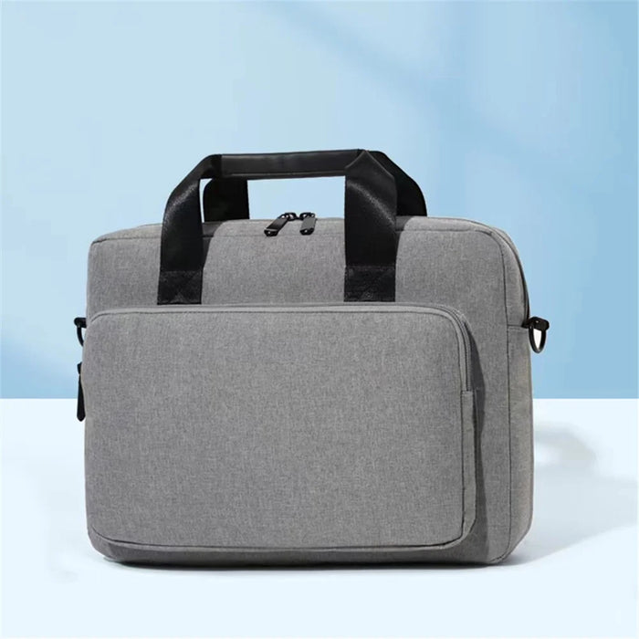 17.3 inch Laptop Sleeve Oxford Cloth+Polyester Handbag Notebook Computer Shoulder Bag Storage Pouch - Light Grey - 7