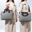 15.6 inch Laptop Storage Bag Travel-friendly Oxford Cloth+Polyester Handbag Notebook Computer Shoulder Bag - Light Grey - 4
