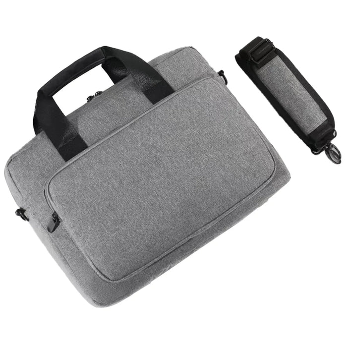 14 inch Laptop Handbag Oxford Cloth+Polyester Storage Pouch Notebook Computer Shoulder Bag - Light Grey - 1