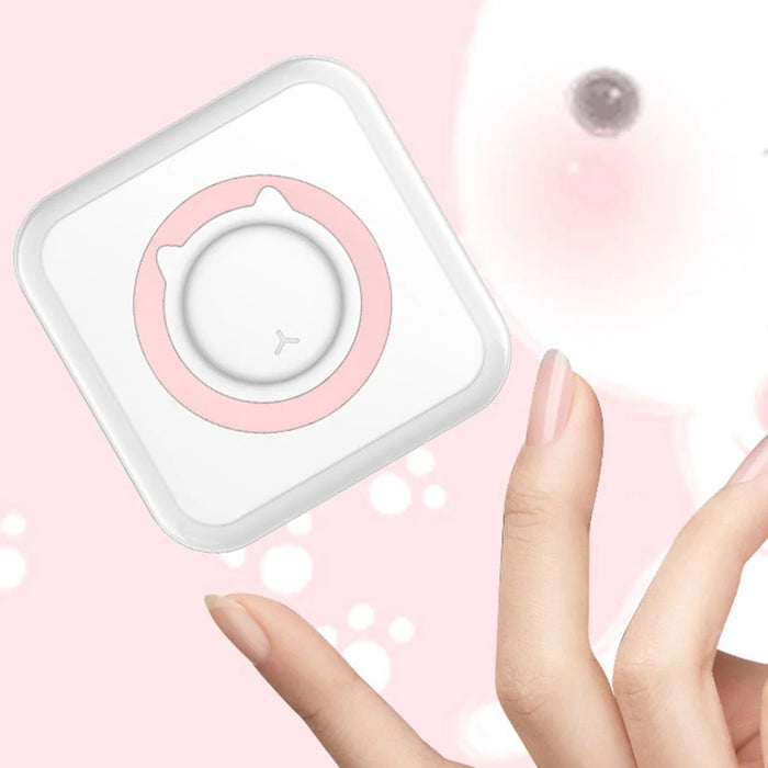 Portable Mini Printer Thermal Printing Wireless Bluetooth-compatible 200DPI Label Memo Wrong Question Printing Machine - Pink - 5