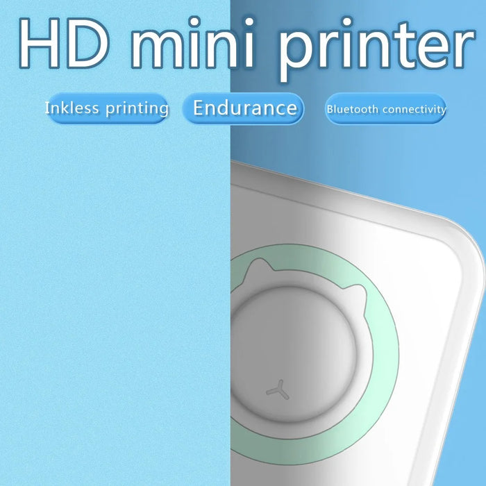Portable Mini Printer Thermal Printing Wireless Bluetooth-compatible 200DPI Label Memo Wrong Question Printing Machine - Pink - 6