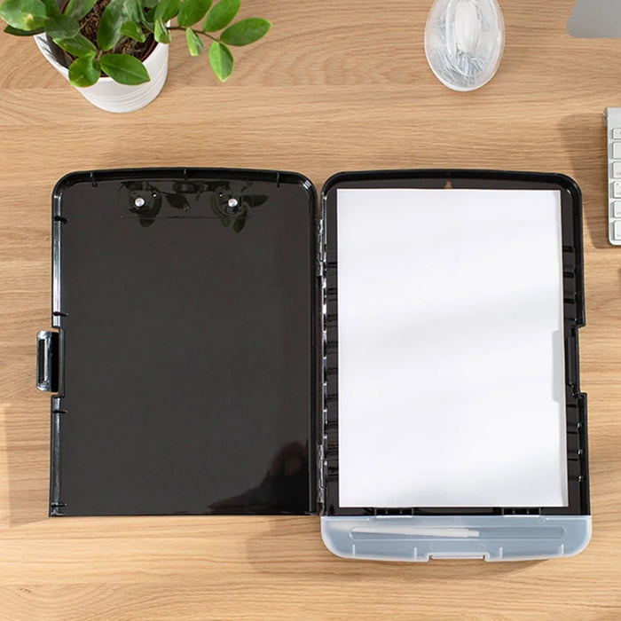 ZANYANG 83301 A4 File PP Organizer Box Writing Board A4 Document Storage Box with Clip and Pen Slot - Mint Green - 3