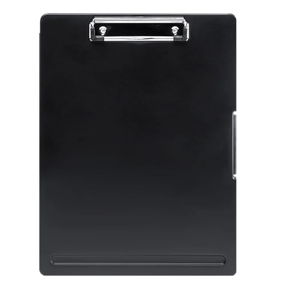 ZANYANG 1233 A4 File Organizer Box PP Case Student Office Document Storage Box with Clip and Pen Slot - Black - 1