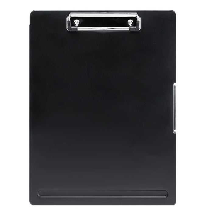 ZANYANG 1233 A4 File Organizer Box PP Case Student Office Document Storage Box with Clip and Pen Slot - Black - 1