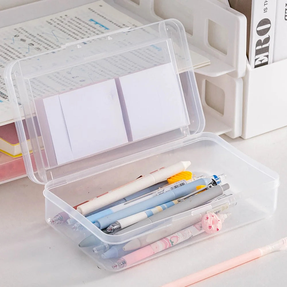 ZANYANG 1249 Transparent Double Layer Large Pencil Case PP Stationery Organizer Box School Supply - 2
