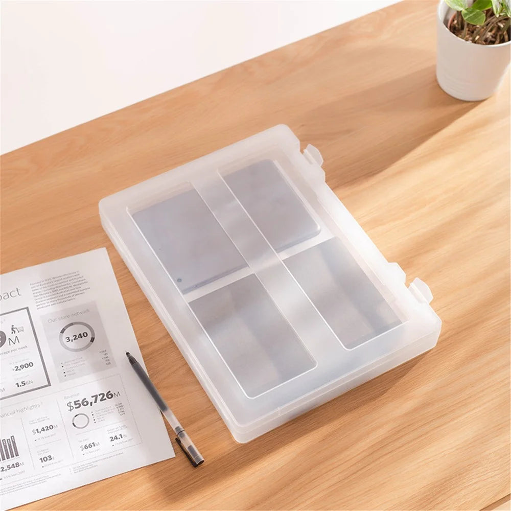 ZANYANG 1149 Transparent A4 File Box Portable Paper Document Case Organizer with Handle - 4
