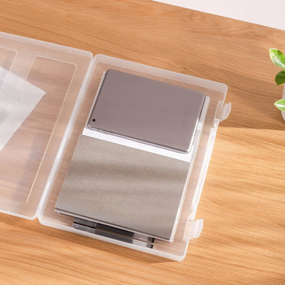 ZANYANG 1149 Transparent A4 File Box Portable Paper Document Case Organizer with Handle - 5