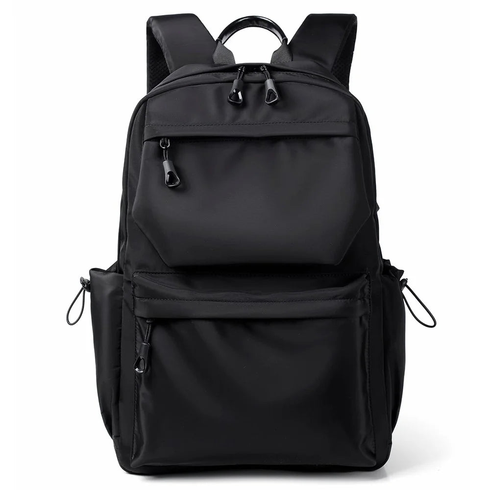 1828 Student Bookbag Men's Polyester Travel Shoulders Bag Backpack 14-Inch Laptop Bag Daypack - Black - 2