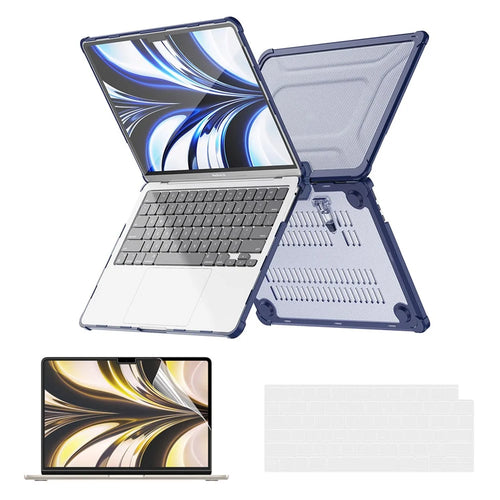 ENKAY HAT PRINCE for MacBook Air 13 inch (2026) A3449 / (2025) A3240 / (2024) A3113 / (2022) A2681 (US) PC Laptop Cover - Dark Blue - 1
