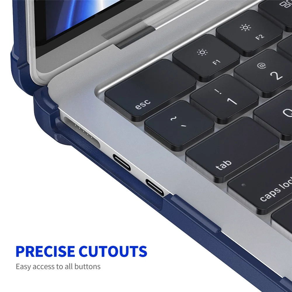 ENKAY HAT PRINCE For MacBook Air 13 inch (2026) A3449 / (2025) A3240 / (2024) A3113 / (2022) A2681 (EU) Hard PC Laptop Case - Dark Blue - 5