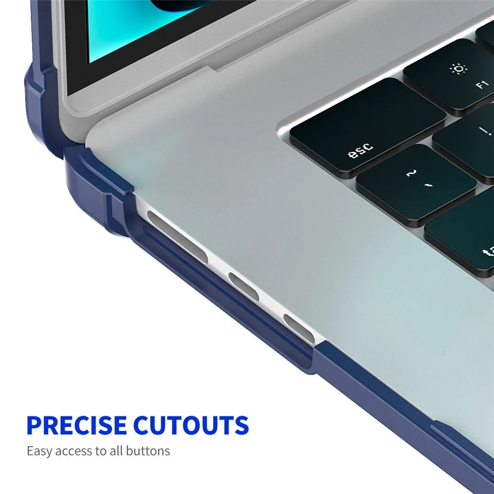 ENKAY HAT PRINCE Protective Hard PC Case for Macbook Air 15 inch (2023) A2941 (US Version) Slim Laptop Kickstand Cover - Dark Blue - 5