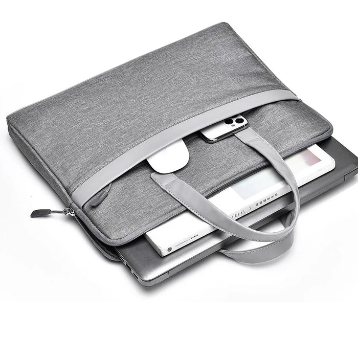 609 14-inch Laptop Handbag Waterproof Oxford Cloth Notebook Storage Bag Carrying Pouch - Grey - 3