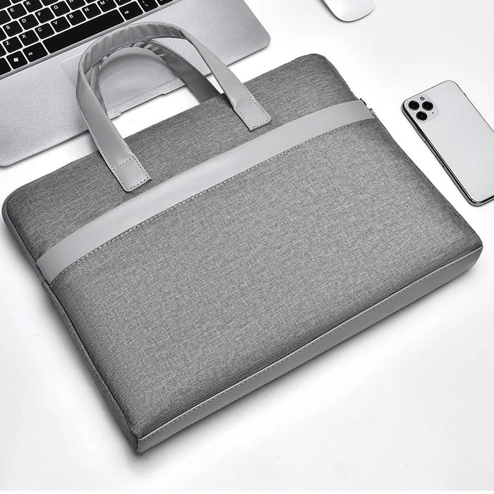 609 14-inch Laptop Handbag Waterproof Oxford Cloth Notebook Storage Bag Carrying Pouch - Grey - 4