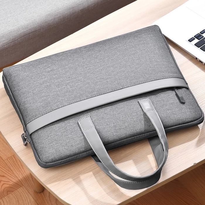 609 14-inch Laptop Handbag Waterproof Oxford Cloth Notebook Storage Bag Carrying Pouch - Grey - 6