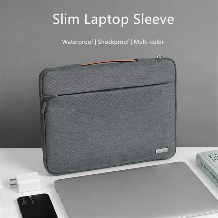 MELCOU 16.2-inch Laptop Handbag Zipper Sleeve Waterproof Polyester Notebook Carrying Bag - Dark Grey - 6