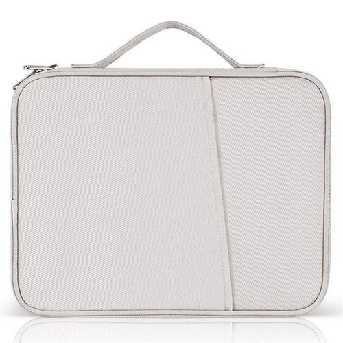 11-inch Laptop Handbag Waterproof Nylon 180 Degree Opening Soft Lining Carrying Pouch - White - 1