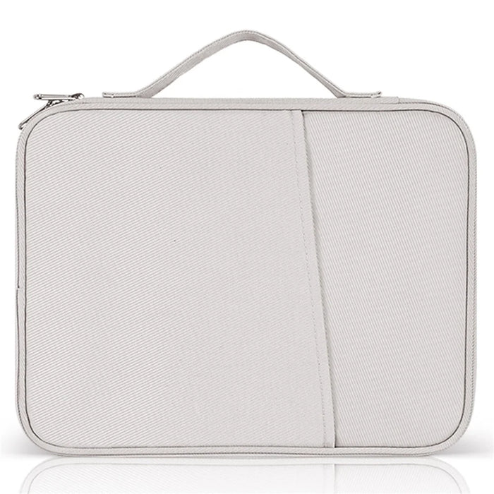 11-inch Laptop Handbag Waterproof Nylon 180 Degree Opening Soft Lining Carrying Pouch - White - 1