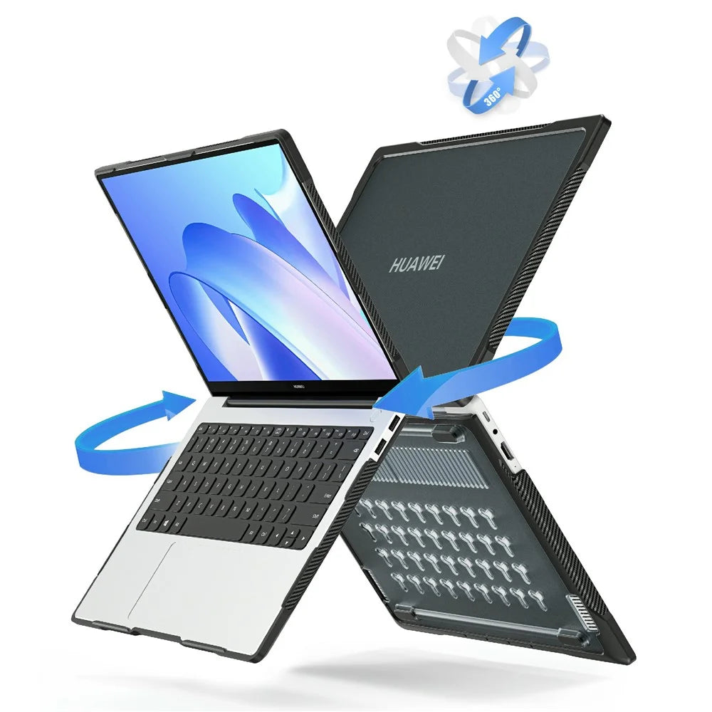 Sailor Series for Huawei MateBook 14 (2021) / (2022) / (2023) Laptop Case PC+TPU Notebook Cover - Transparent Black - 5