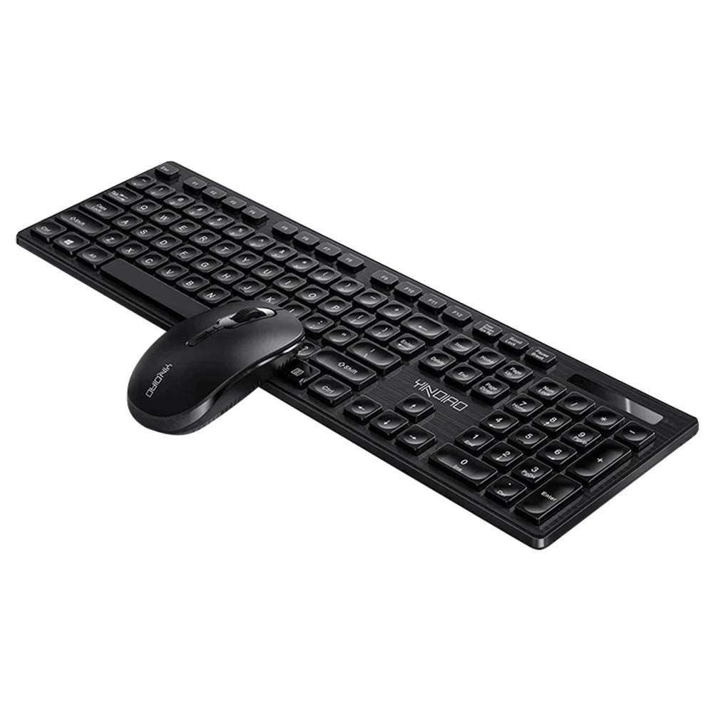 YINDIAO V3Max 2.4G Wireless Smart Sleep Office Keyboard Mouse Set for Computer Laptop - Black - 1