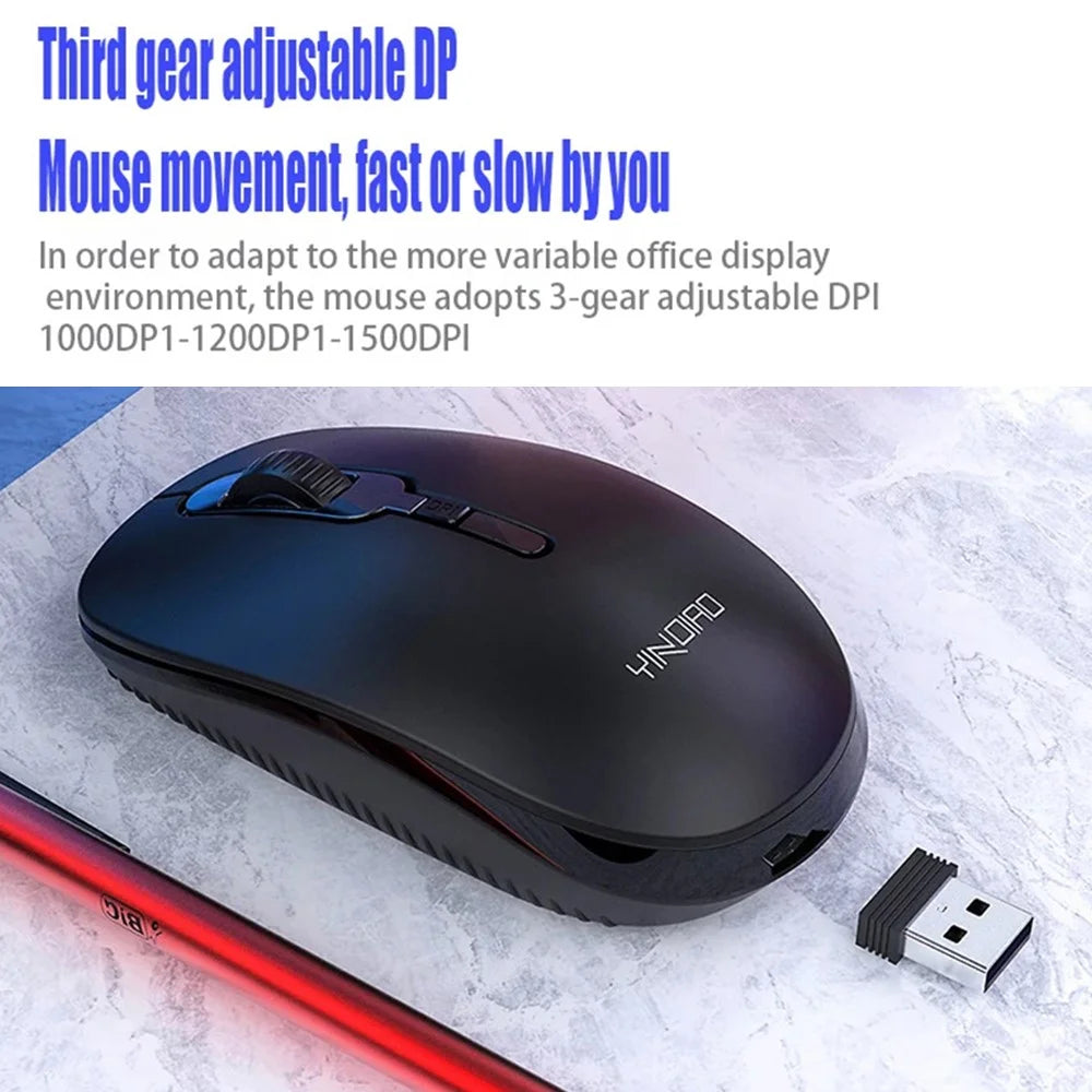YINDIAO V3Max 2.4G Wireless Smart Sleep Office Keyboard Mouse Set for Computer Laptop - Black - 7