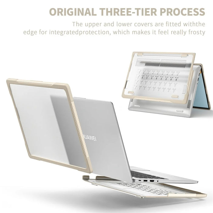 Sailor Series for Huawei MateBook D14 (2023) Case PC+TPU Anti-Cracking Protective Cover - Khaki - 5