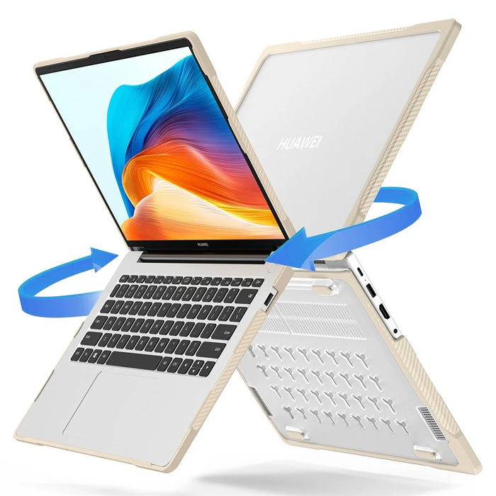 Sailor Series for Huawei MateBook D14 (2023) Case PC+TPU Anti-Cracking Protective Cover - Khaki - 6