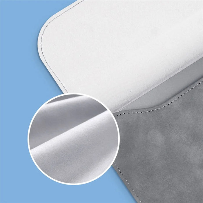 13 / 14 inch PU Leather Laptop Bag Magnetic Flap Horizontal Notebook Sleeve - Grey - 4