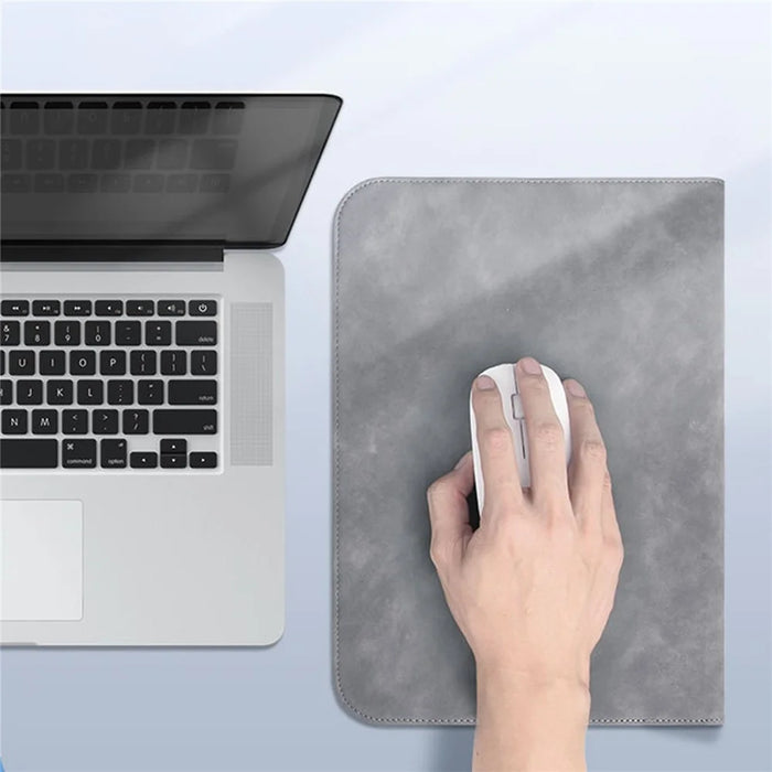 13 / 14 inch PU Leather Laptop Bag Magnetic Flap Horizontal Notebook Sleeve - Grey - 5