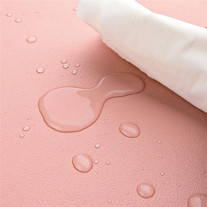 14-inch Waterproof PU Leather Laptop Bag Shockproof Notebook Carrying Pouch - Milk Tea Pink - 5