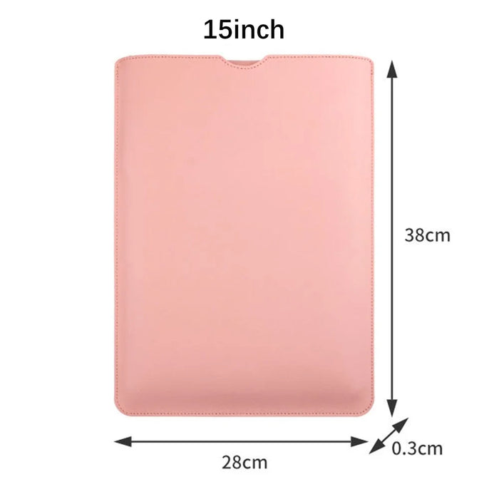 15-inch Ultra Thin Waterproof Laptop Bag Notebook PU Leather Carrying Pouch - Khaki - 6