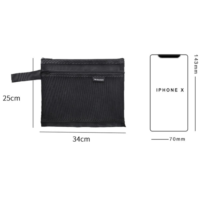 HE CHOOSES D045 A4 File Bag Nylon Document Stationery Zipper Storage Pouch - Blue - 5