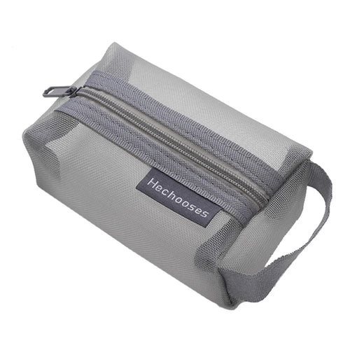 HE CHOOSES D050 Three-Dimensional Square Mesh Coin Purse Storage Bag, Size S - Grey - 1