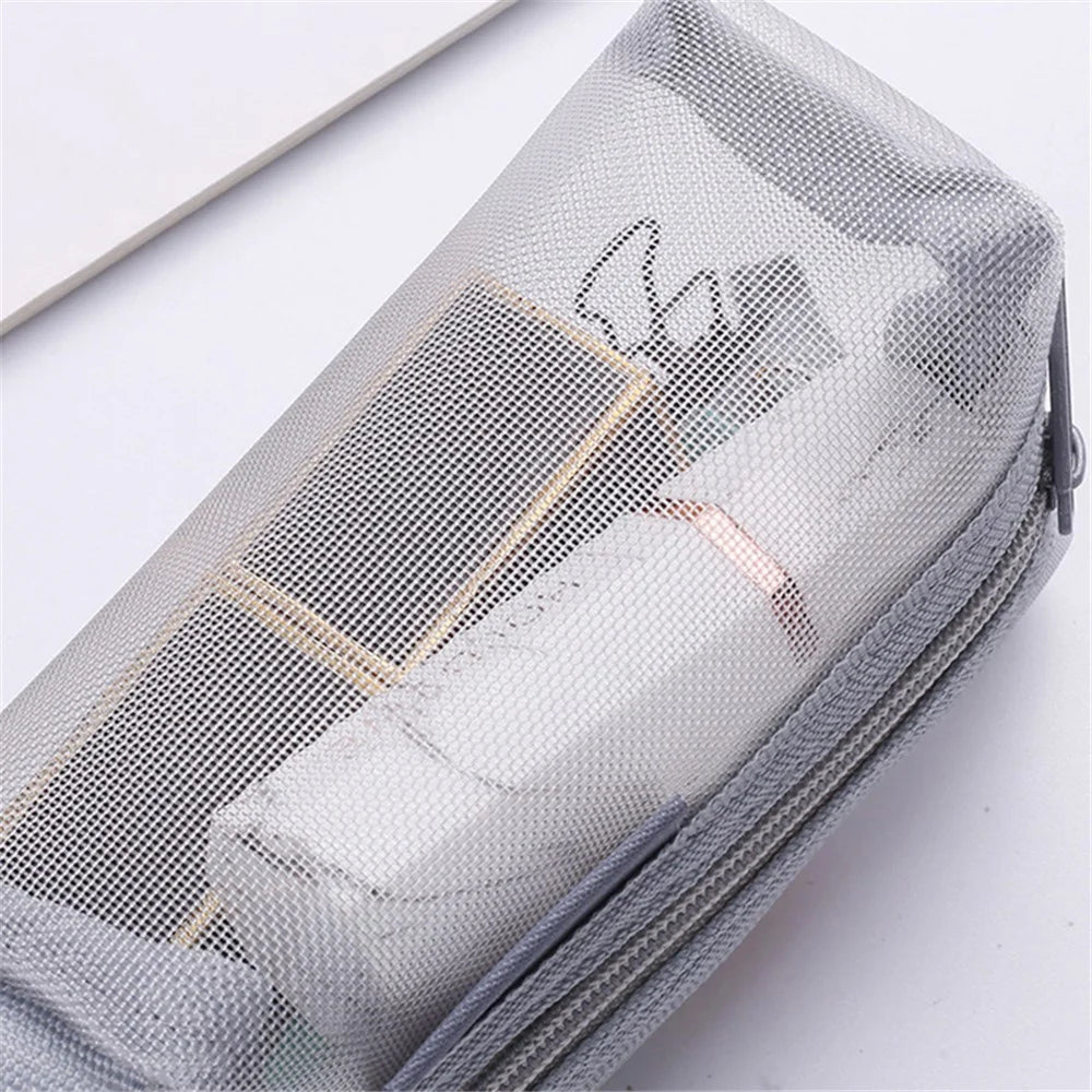 HE CHOOSES D050 Three-Dimensional Square Mesh Coin Purse Storage Bag, Size S - Grey - 3