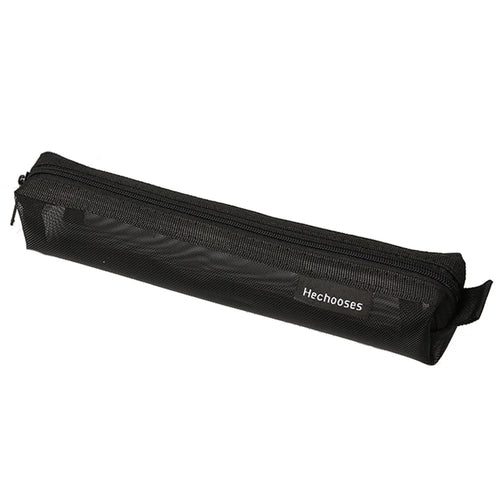 HE CHOOSES D016 Mini Square Mesh Nylon Pencil Bag Student Stationery Storage Bag - Black - 1