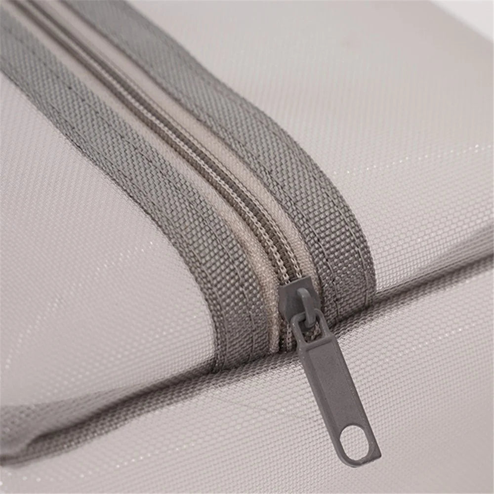 HE CHOOSES D053 Three-Dimensional Square Mesh Storage Bag Pencil Case, Size XL - Grey - 4